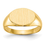 14k 11.0x Closed Back Size 3.5 Oval Signet Ring
