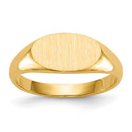 14k 11.5x East-West Oval Closed Back Signet Ring