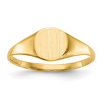 14k 6.5x Round Closed Back Signet Ring
