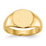 14k 8.5x Closed Back Size 3 Oval Signet Ring