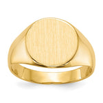 14k 10.5x Round Closed Back Signet Ring