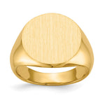 14k 15.5x Closed Back Signet Ring