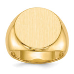 14k 18.0x Round Closed Back Mens Signet Ring