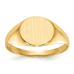 14k 8.5x Open Back Signet Ring