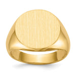 14k 15.5x Round Open Back Signet Ring