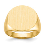 14k 18.0x Round Open Back Mens Signet Ring