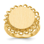 14k 15.0x Oval Open Back Scalloped Edge Signet Ring
