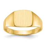 14k 9.0x Cushion Closed Back Signet Ring