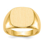 14k 15.0x Cushion Closed Back Mens Signet Ring