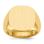 14k 17.0x Cushion Closed Back Mens Signet Ring