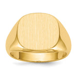 14k 15.0x Cushion Open Back Mens Signet Ring