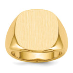 14k 17.0x Cushion Open Back Mens Signet Ring