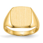 14k 10.0x Cushion Closed Back Signet Ring