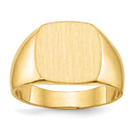 14k 13.0x Cushion Closed Back Mens Signet Ring