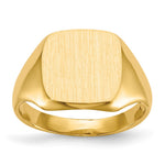 14k 10.0x Cushion Open Back Signet Ring