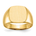 14k 12.5x Cushion Open Back Mens Signet Ring