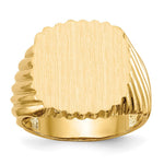 14k 16.5x Cushion Open Back Mens Signet Ring