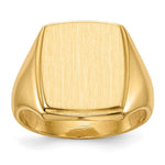 14k 13.0x Rectangle Closed Back Mens Signet Ring
