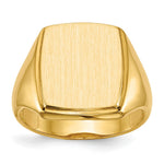 14k 13.0x Rectangle Open Back Mens Signet Ring