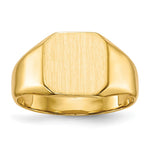 14k 9.5x Octagon Closed Back Signet Ring