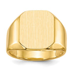 14k 13.0x Octagon Closed Back Mens Signet Ring
