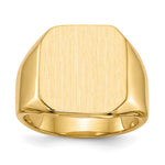 14k 15.0x Octagon Closed Back Mens Signet Ring