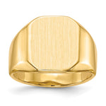 14k 13.0x Octagon Open Back Mens Signet Ring