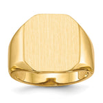 14k 15.0x Octagon Open Back Mens Signet Ring