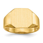 14k 12.5x Octagon Open Back Signet Ring