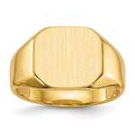 14k 12.5x Octagon Closed Back Signet Ring
