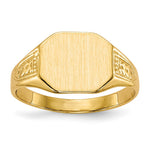 14k 11.0x Octagon Closed Back Signet Ring