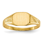 14k 8.5x Octagon Open Back Signet Ring