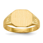 14k 11.0x Octagon Open Back Signet Ring