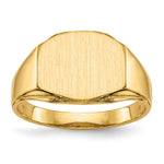 14k 11.5x Hexagon Open Back Signet Ring