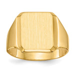 14k 12.5x Octagon Closed Back Mens Signet Ring