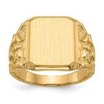 14k 13.0 x Octagon Open Back Mens Nugget Signet Ring