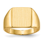 14k 11.0x Square Closed Back Signet Ring