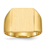 14k 12.0x Square Closed Back Mens Signet Ring