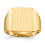 14k 13.5x Rectangle Closed Back Mens Signet Ring