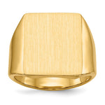 14k 15.0x17. Rectangle Closed Back Mens Signet Ring