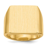 14k 16.5x Rectangle Closed Back Mens Signet Ring