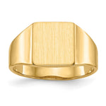 14k 8.5x Square Open Back Signet Ring
