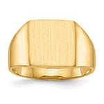 14k 11.0x Square Open Back Signet Ring