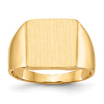 14k 13.0x Square Open Back Mens Signet Ring
