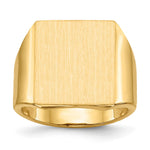 14k 15.5x Rectangle Open Back Mens Signet Ring