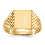14k 8.0x Rectangle Closed Back Signet Ring