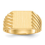 14k 9.0x Square Closed Back Signet Ring