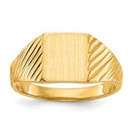 14k 8.0x Open Back Size 4 Rectangular Signet Ring