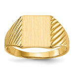 14k 8.0x Rectangle Open Back Signet Ring