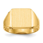 14k 12.0x Square Open Back Mens Signet Ring